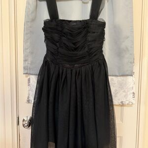 City Chic Black Ruched Midi Dress